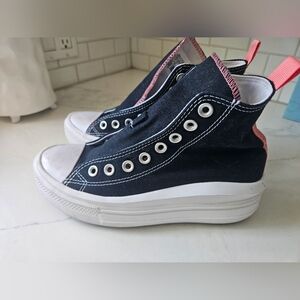 Black High-Top Sneakers with White Soles